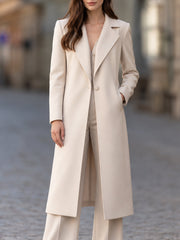Long Tailored Coat And Sleeveless Jumpsuit Two-Piece Set