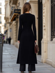 Long Cardigan & Tailored Pants Knit Set