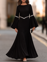 Decorative Trim Bell Sleeve Maxi Dress
