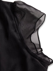 Elegant Black Chiffon High Neck Blouse