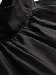 Elegant Black Chiffon High Neck Blouse