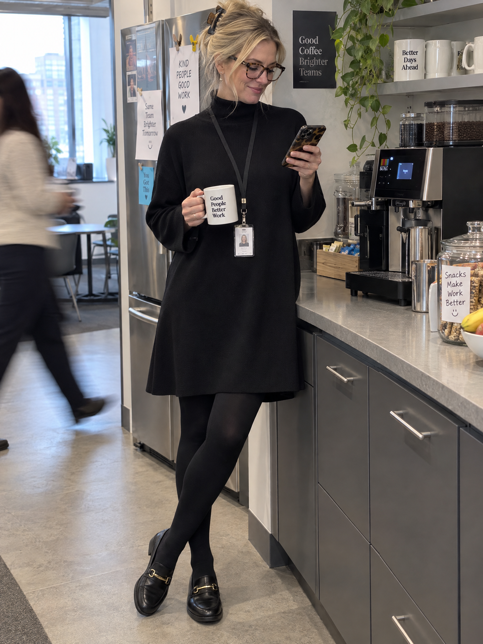 Turtleneck Cape Sleeve Knit Mini Dress