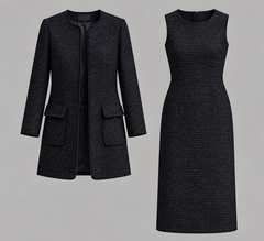 Elegant Tweed Jacket & Skirt Two-Piece Set
