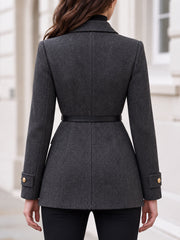Herringbone Wool Double‑Breasted Blazer