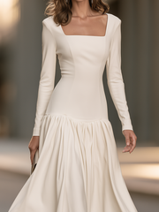 Square Neck Drop Waist Maxi Dress