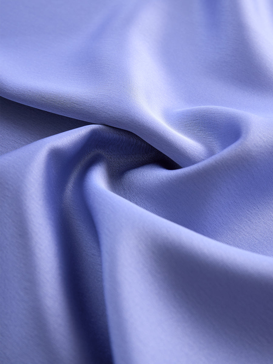 Sophisticated Cross-Neck Gathered Satin Blouse