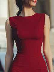 Elegant Princess-Seamed Sheath Dress