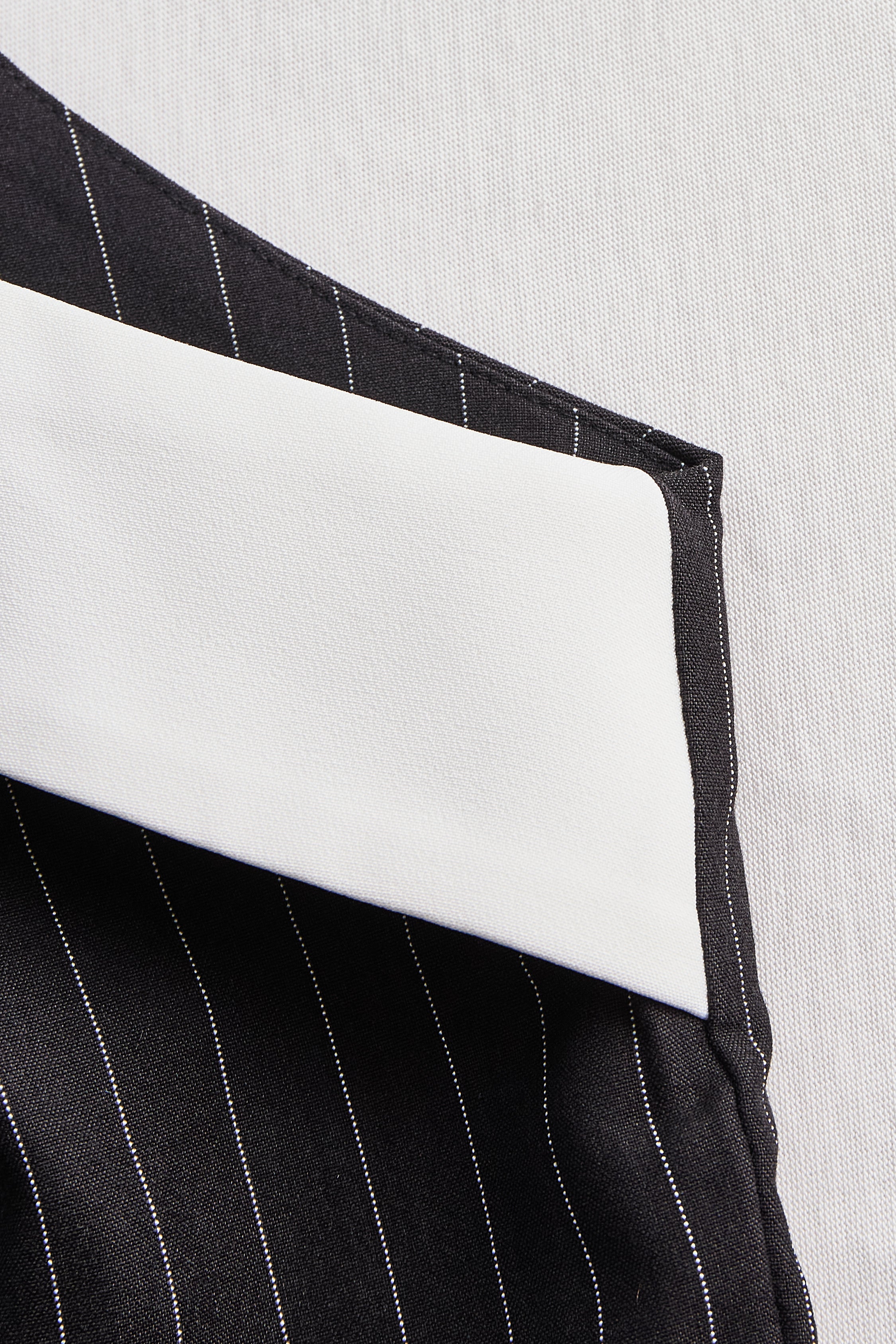 Pinstripe Top With Contrast Collar And Button Front